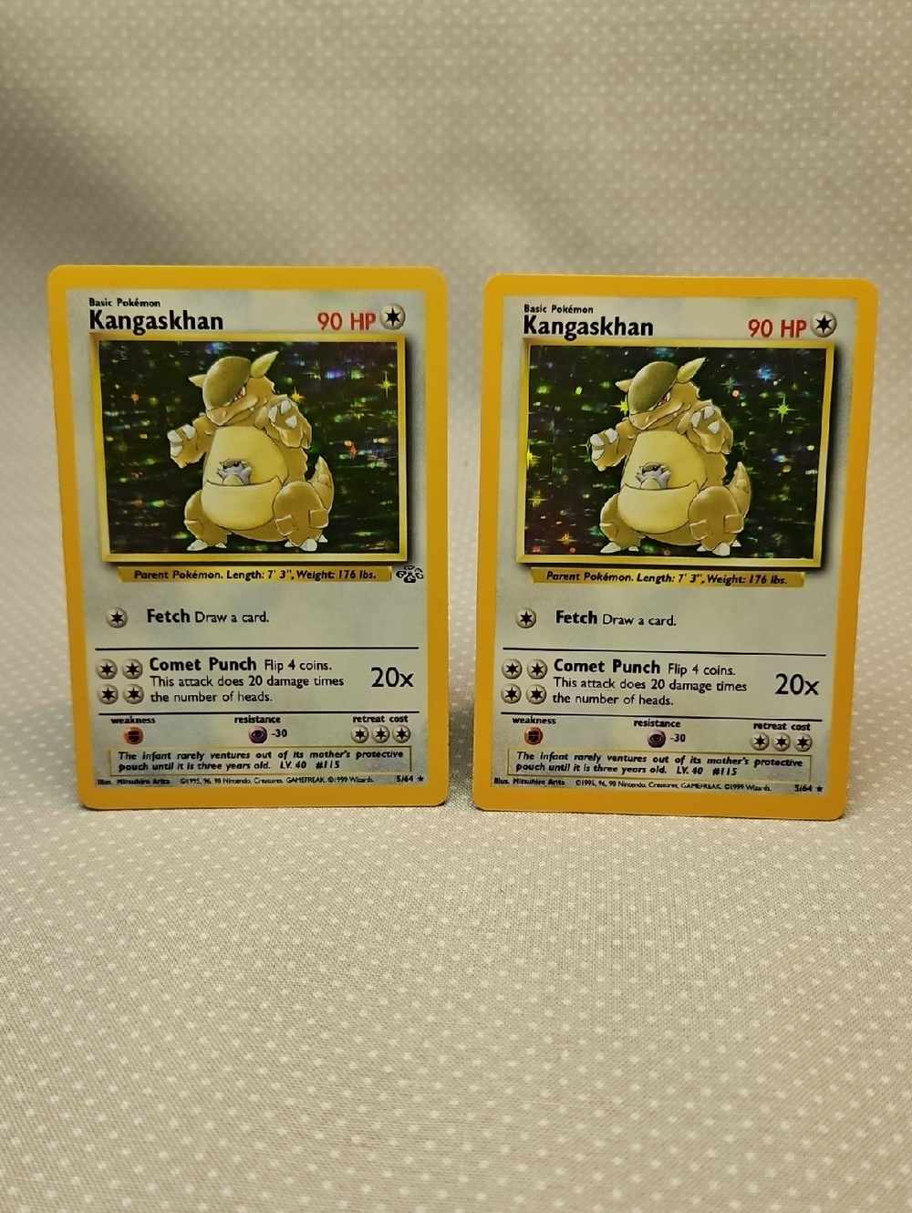 1999 Pokemon Kangaskhan 5/64 Jungle Holo & Error No Symbol Holo